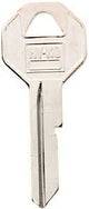 Hy-Ko 11010B10 Key Blank, Brass, Nickel, B10 Key Number, Pack of 10