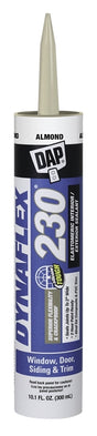 DAP DYNAFLEX 230 Series 18306 Silicone Sealant, Almond, 1 day Curing, 40 to 100 deg F, 10.1 oz Cartridge, Pack of 12