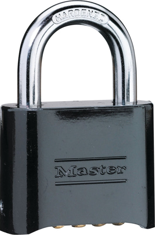 Master Lock 178D Padlock, 5/16 in Dia Shackle, 1 in H Shackle, Steel Shackle, Zinc Body, Powder-Coated, 2 in W Body