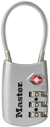 Master Lock 4688D Luggage Lock, Keyless/Non-Keyed Key, 1/8 in Dia Shackle, 1-1/2 in H Shackle, Steel Shackle, Metal Body