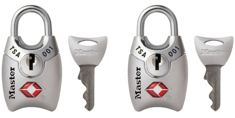 Master Lock 4689T Luggage Lock, Keyed Alike Key, Shrouded Shackle, 1/8 in Dia Shackle, 9/16 in H Shackle, Steel Shackle