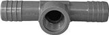 Boshart UPVCFRT-101007 Combination Hose Reducing Tee, 1 x 3/4 in, Insert x Insert x FPT, PVC, Black