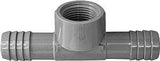 Boshart UPVCTFT-10 Combination Hose Tee, 1 in, Insert x Insert x FPT, PVC, Black