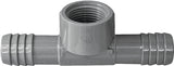 Boshart UPVCTFT-10 Combination Hose Tee, 1 in, Insert x Insert x FPT, PVC, Black
