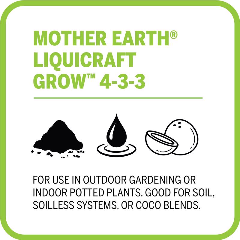Mother Earth LiquiCraft Grow All Plant 4-3-3 Plant Fertilizer 1 qt