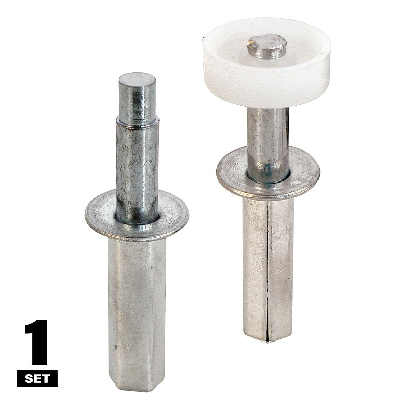 Prime-Line N 7263 Door Pivot and Guide Set, 7/16 in Dia Base, 1-1/2 in H Base, Plastic/Steel, 2/PK