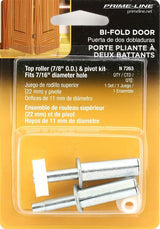 Prime-Line N 7263 Door Pivot and Guide Set, 7/16 in Dia Base, 1-1/2 in H Base, Plastic/Steel, 2/PK