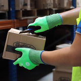 General Electric Unisex Dipped Gloves Black/High-Vis Green L 1 pair