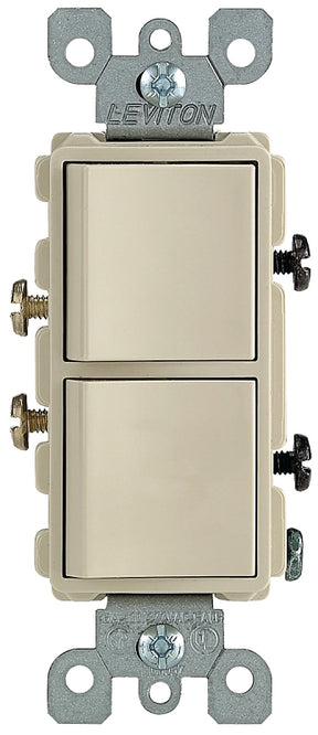 Leviton R51-05634-0IS Combination Switch, 15 A, 120/277 V, SPST, Lead Wire Terminal