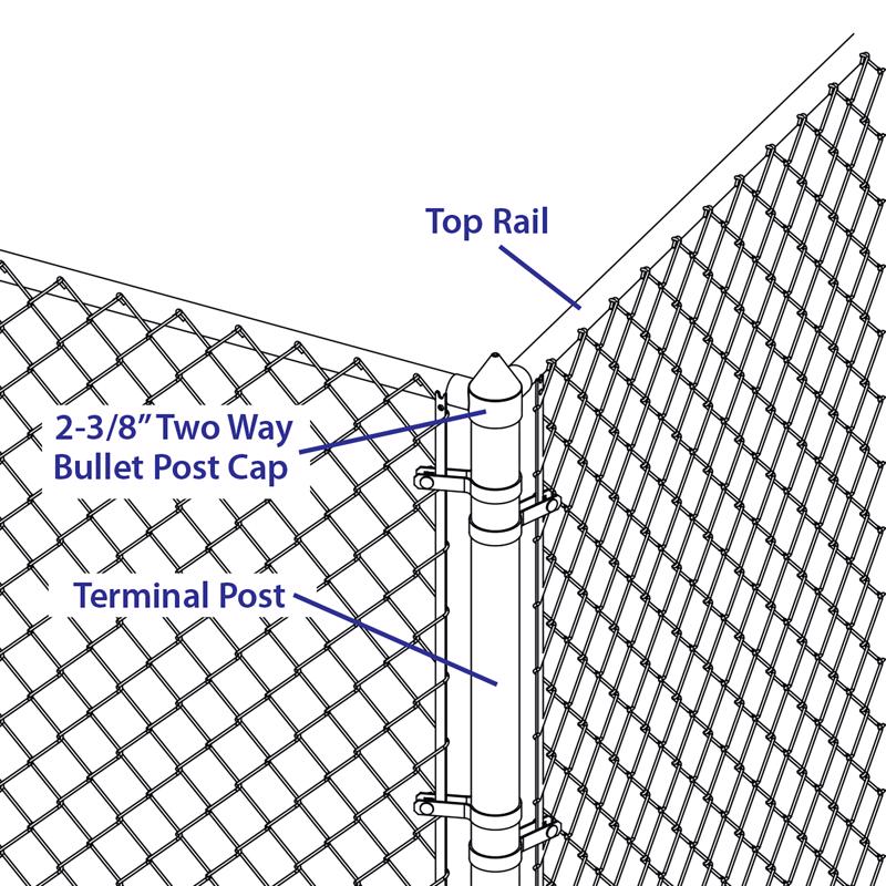 Yardlink Silver Aluminum Chain Link Bullet Cap 1 pk