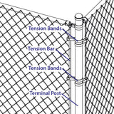 Yardlink Galvanized Silver Metal Chain Link Tension Band 1 pk