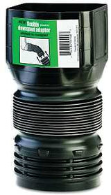 Amerimax ADP53102 Downspout Adapter, 4 in Connection, PVC, Black