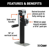 CURT Manual 2000 lb Trailer Jack