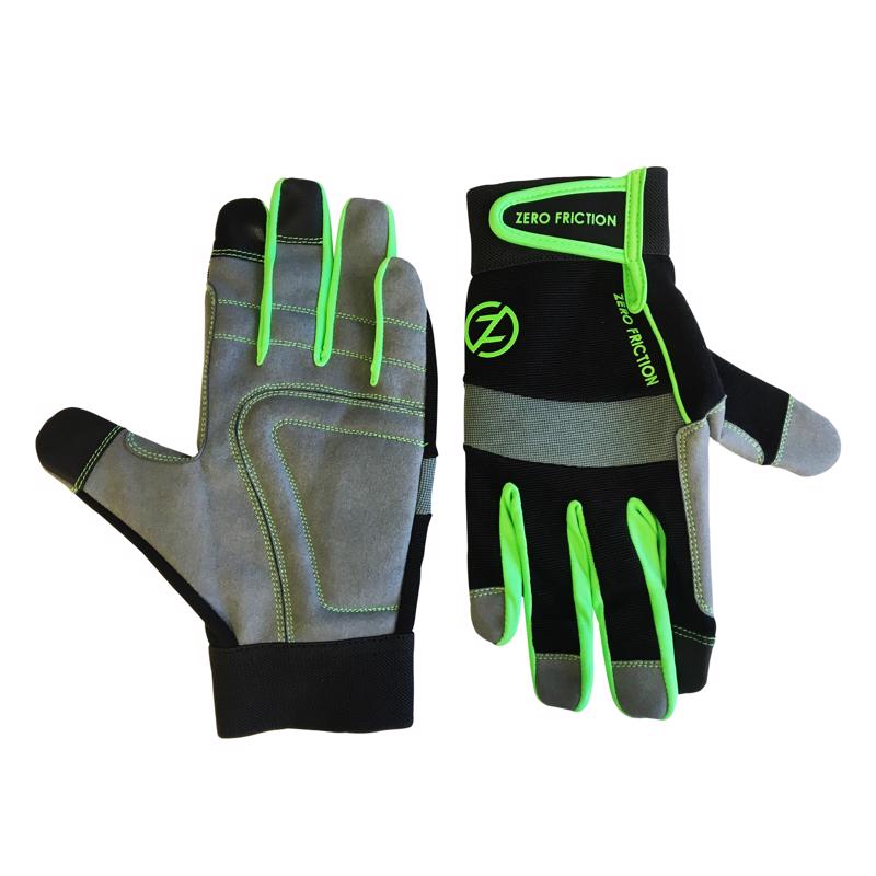 Zero Friction One Size Fits All Nylon/Polyurethane Work Green Gloves