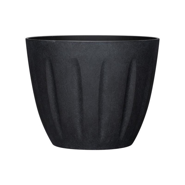 L&G 9.6 in. H X 12 in. W X 12 in. D X 12 in. D Polyresin Spritzer Planter Black