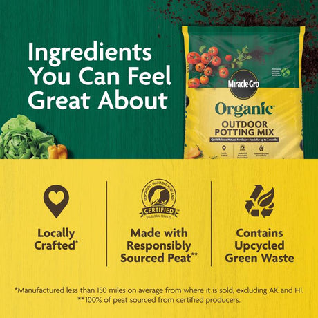 Miracle-Gro Organic Organic All Purpose Potting Mix 16 qt