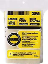 3M 10119NA Steel Wool, 4 in L, 5-1/4 in W, 0000 Grit, Super Fine