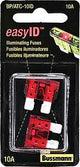 Bussmann BP/ATC-10ID Automotive Fuse, 1 kA Interrupt, Blade Fuse, 32 VDC, 3/4 in L, Red
