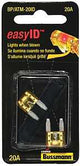 Bussmann BP/ATM-20ID Automotive Fuse, 1 kA Interrupt, Blade Fuse, 32 VDC, 20 A