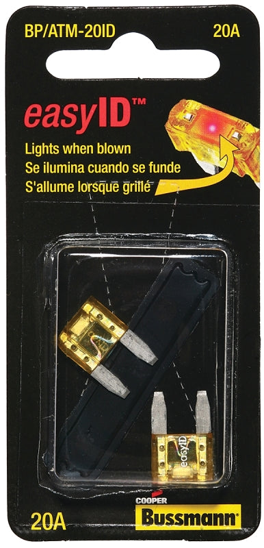 Bussmann BP/ATM-20ID Automotive Fuse, 1 kA Interrupt, Blade Fuse, 32 VDC, 20 A
