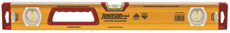 Johnson 1717-2400 Box Level, 24 in L, 3-Vial, Non-Magnetic, Yellow, Aluminum, Pack of 2