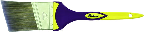 Hyde 80842 Paint Brush, 2-1/2 in W, Angular Brush, Polyester Bristle, Soft-Grip Handle