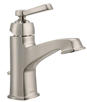 Moen Boardwalk Series WS84805SRN Bathroom Faucet, 1.2 gpm, 1 -Faucet Handle, 3 -Faucet Hole, Metal, Brushed Nickel