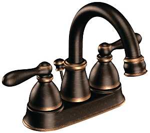 Moen Caldwell Series WS84667BRB Bathroom Faucet, 1.2 gpm, 2-Handle, Metal, Mediterranean Bronze, Lever Handle