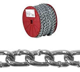 Campbell 0726627 Twist Link Machine Chain, #2, 125 ft L, 310 lb Working Load, Steel, Brass/Zinc-Plated