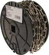 Campbell 0190424 Chain, 5/32 in, 50 ft L, 316L Grade, 500 lb Working Load, Stainless Steel, Bright