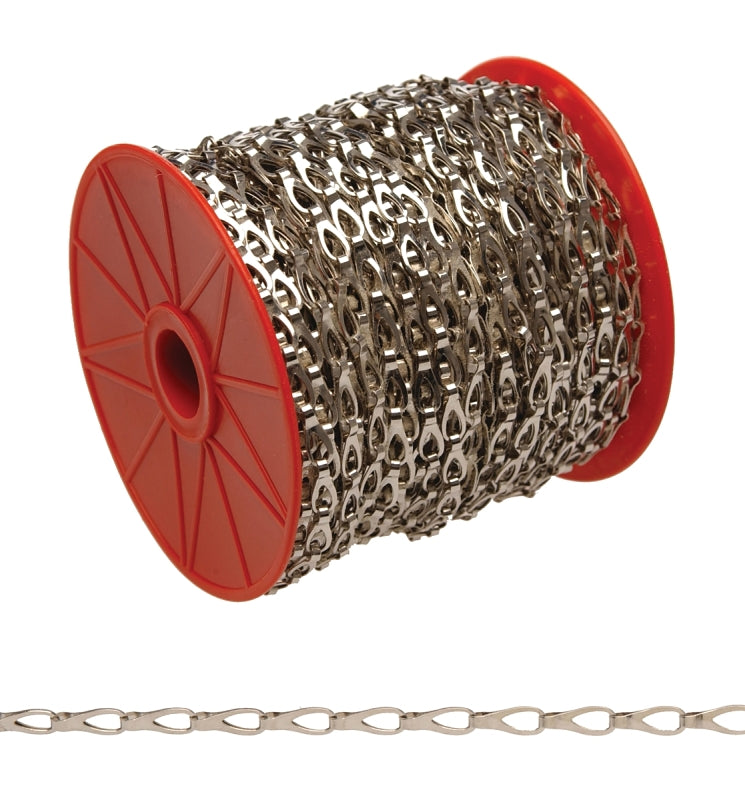 Campbell 0713027 Sash Chain, #3, 82 ft L, 25 lb Working Load, Steel, Chrome