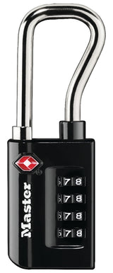 Master Lock 4696D Luggage Lock, Keyless/Non-Keyed Key, Extended Reach Shackle, 1/4 in Dia Shackle, 1-7/8 in H Shackle