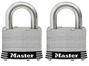 Master Lock 5SSTHC Padlock, Keyed Alike Key, Round Shackle, 3/8 in Dia Shackle, 1 in H Shackle, Stainless Steel Shackle