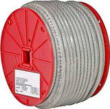 Campbell 7000897 Aircraft Cable, 1/4 in Dia, 200 ft L, 1400 lb Working Load, Steel, Vinyl-Coated