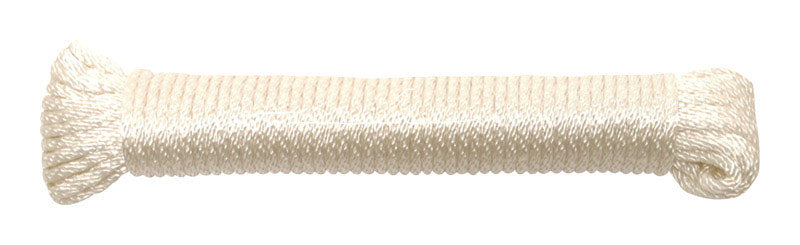 Ace 3/16 in. D X 50 ft. L White Solid Braided Nylon Rope, Pack of 6
