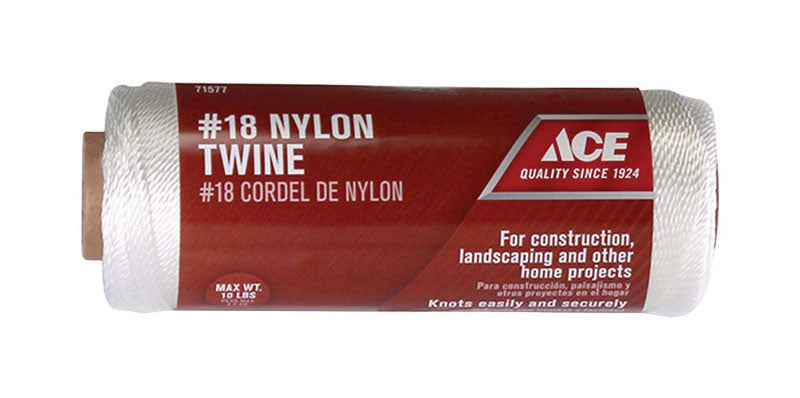 Ace 18 in. D X 525 ft. L White Twisted Nylon Twine, Pack of 6