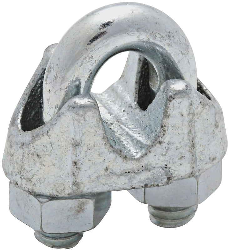 National Hardware 3230BC Series N248-294 Wire Cable Clamp, 1/4 in Dia Cable, 11/16 in L, Iron/Steel, Zinc-Plated