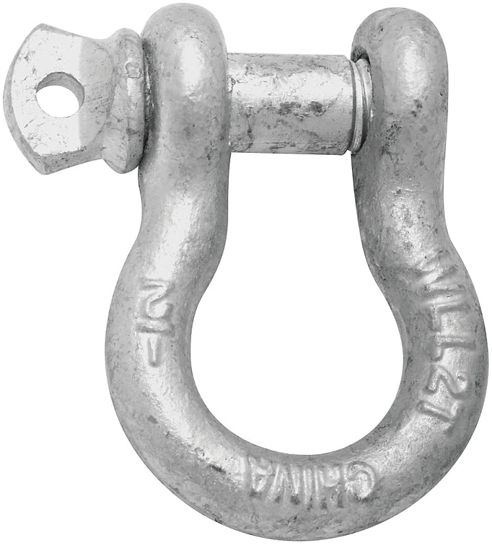 National Hardware 3250BC Series N223-693 Anchor Shackle, 1/2 in Trade, 4000 lb Working Load, 17/32 in Dia Wire, Steel