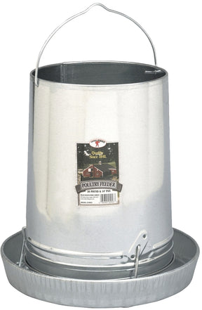 Little Giant 914043 Poultry Feeder, 30 lb Capacity, 1-Compartment, Rolled Edge, Steel, Galvanized, Hanging Mounting