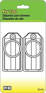 Hy-Ko KC142 Key Identification Tag, 7/8 in Dia x 1-1/8 in W Dimensions, Plastic, 2/PK, Pack of 5