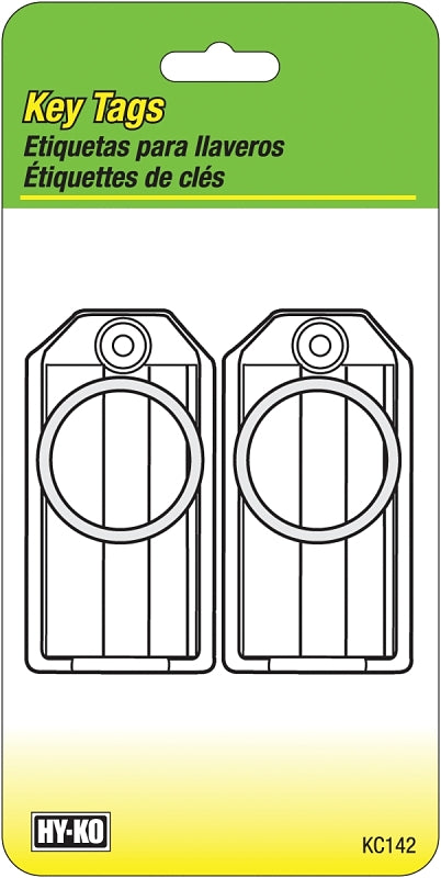 Hy-Ko KC142 Key Identification Tag, 7/8 in Dia x 1-1/8 in W Dimensions, Plastic, 2/PK, Pack of 5