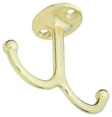 National Hardware V165 N245-811 Coat Hook, 35 lb, Zinc, Brass