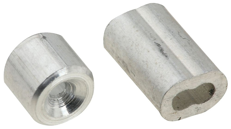 National Hardware SPB3231 Series N830-350 Ferrule and Stop, 1/16 in Dia Cable, 7/32 in L, Aluminum, Mill