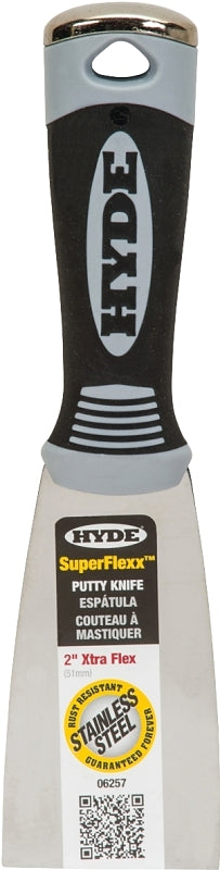 Hyde SuperFlexx 06257 Putty Knife, 2 in W Blade, Stainless Steel Blade, Comfort Grip Handle, Pack of 5