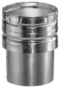 AmeriVent 6EDC Draft Hood Connector, 6 in Dia, 6 in OAL, Snap-Lock, Steel