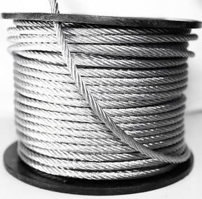 Baron 695938 Aircraft Cable, 1/4 in Dia, 250 ft L, 1400 lb Working Load, Steel, Galvanized