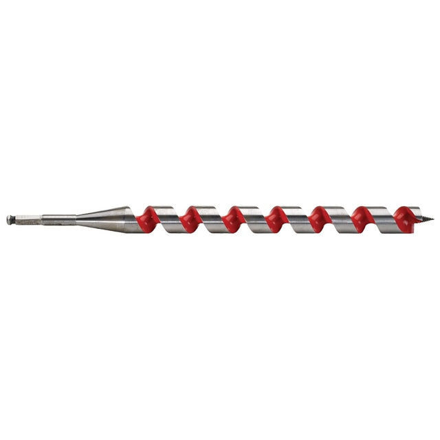 Milwaukee 48-13-6250 Ship Auger Bit, 1-1/4 in Dia, 18 in OAL, Spiral Flute, 7/16 in Dia Shank, Hex Shank