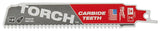 Milwaukee The Torch 48-00-5201 Reciprocating Saw Blade, 3/4 in W, 6 in L, 8 TPI, Carbide Cutting Edge