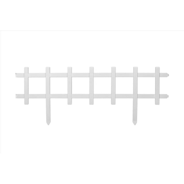 Master Mark Cape Cod Fence 33 in. L X 13.5 in. H Plastic White Decorative Garden Border, Pack of 32