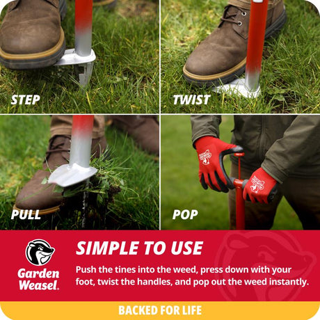 Garden Weasel Weed Popper Step & Twist 38 in. Steel Precision Tip Weed Cutter, Pack of 4
